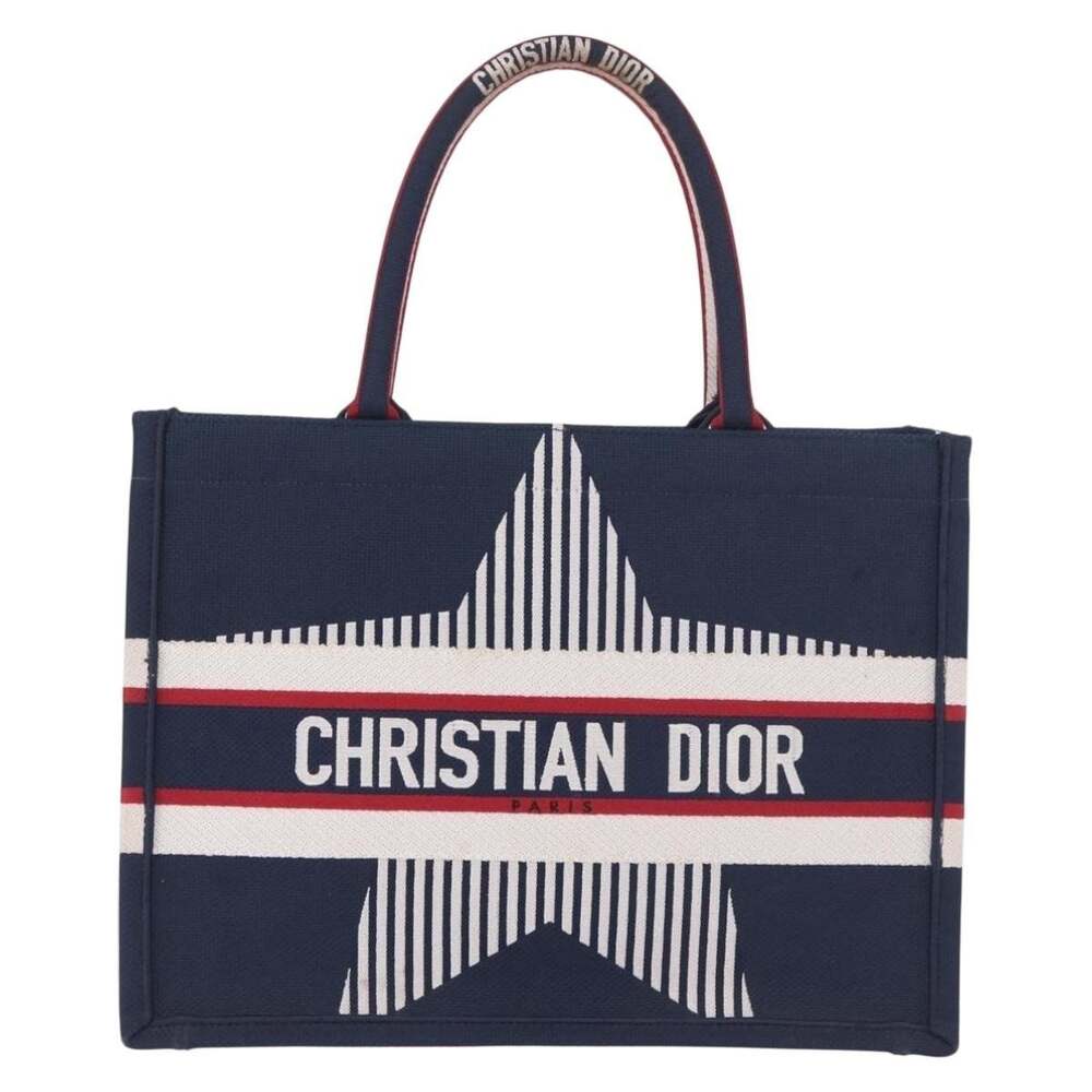 Dior Alps Star Book Tote MM Bag Blue Embroidered